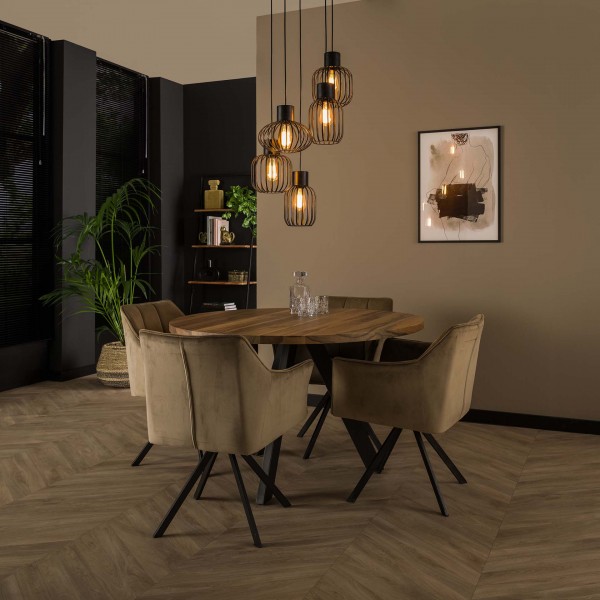 Hängelampe "Marlo", 5L, modern, Metall, Wohnzimmer, Esszimmer, Industrial Style