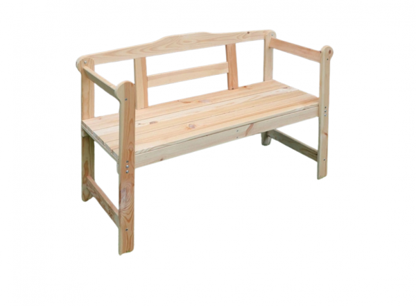 Gartenbank &quot;Otto&quot; 2-Sitzer Kiefernholz massiv, natur, 118x45x78cm Bank Garten