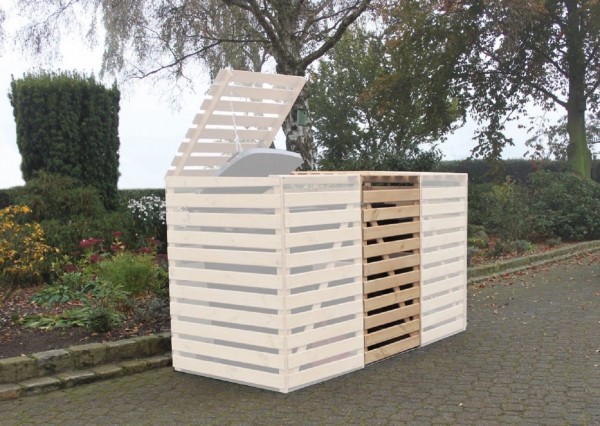 Erweiterung Mülltonnenbox Vario V, natur, Lärche, Mülltonnenverdeck, Garten